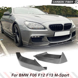 Carbon Fiber Car Front Bumper Canards Lip Splitters Flaps Cupwings for BMW 6 Series F06 F12 F13 M tech M sport 2012-2019 Spoiler