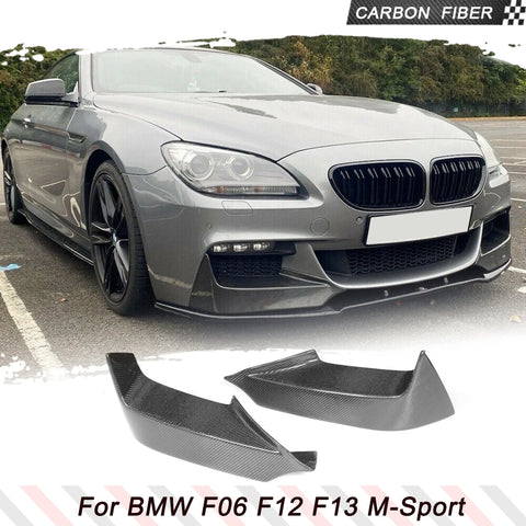 Carbon Fiber Car Front Bumper Canards Lip Splitters Flaps Cupwings for BMW 6 Series F06 F12 F13 M tech M sport 2012-2019 Spoiler