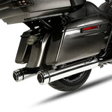 Motorcycle Dual Exhaust Mufflers Pipes For Harley Road Street Electra Glide 2017-2023 Chrome
