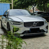 Front Bumper Lip Front Shovel Chin Splitter Body kit 3Pcs/Set Black White Painted For Volvo S60 V60 2020 21 22 23 24 Accessories