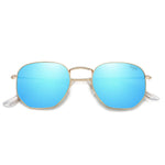 SOJOS Square Polarized Sunglasses for Women Men Small Hexagonal Polygon Mirrored Lens SJ1072 Silver