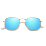 SOJOS Square Polarized Sunglasses for Women Men Small Hexagonal Polygon Mirrored Lens SJ1072 Silver