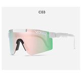 Double Wide Polarized Mirrored Lens Sunglasses with TR90 Frame and UV400 Protection