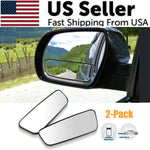 2x 360° Stick on Rear View Auxiliary Blind Spot Mirror Wide Angle Car Truck SUV