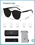 SOJOS Sunglasses Womens Trendy 2024 Classic Round Retro Vintage Shades Large Frame Sunnies SJ2067 Shiny Black