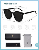SOJOS Sunglasses Womens Trendy 2024 Classic Round Retro Vintage Shades Large Frame Sunnies SJ2067 Shiny Black