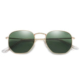 SOJOS Square Polarized Sunglasses for Women Men Small Hexagonal Polygon Mirrored Lens SJ1072 Silver