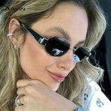 Small Metal Frame Oval Sunglasses