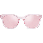 SOJOS Classic Square Polarized Sunglasses for Women Men Retro Trendy UV400 Sunnies SJ2050 Clear Pink/Pink Mirrored