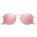 SOJOS Square Polarized Sunglasses for Women Men Small Hexagonal Polygon Mirrored Lens SJ1072 Silver