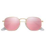 SOJOS Square Polarized Sunglasses for Women Men Small Hexagonal Polygon Mirrored Lens SJ1072 Silver
