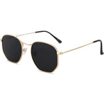 SOJOS Square Polarized Sunglasses for Women Men Small Hexagonal Polygon Mirrored Lens SJ1072 Silver