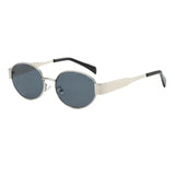 Small Metal Frame Oval Sunglasses