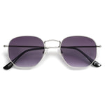 SOJOS Square Polarized Sunglasses for Women Men Small Hexagonal Polygon Mirrored Lens SJ1072 Silver