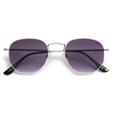 SOJOS Square Polarized Sunglasses for Women Men Small Hexagonal Polygon Mirrored Lens SJ1072 Silver