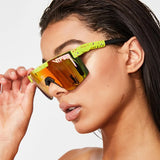 Double Wide Polarized Mirrored Lens Sunglasses with TR90 Frame and UV400 Protection