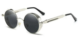 Retro Steampunk Round Sunglasses – Vintage Metal Designer Shades