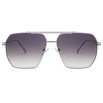SOJOS Retro Oversized Square Polarized Sunglasses for Women and Men Vintage Shades UV400 Classic Large Metal Sun Glasses Silver/Grey