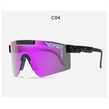 Double Wide Polarized Mirrored Lens Sunglasses with TR90 Frame and UV400 Protection