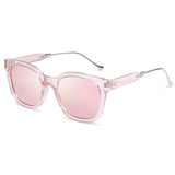 SOJOS Classic Square Polarized Sunglasses for Women Men Retro Trendy UV400 Sunnies SJ2050 Clear Pink/Pink Mirrored