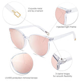 SOJOS Oversized Round Sunglasses for Women and Men Clear/Pink 60 Millimeters