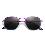 SOJOS Square Polarized Sunglasses for Women Men Small Hexagonal Polygon Mirrored Lens SJ1072 Silver
