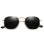 SOJOS Square Polarized Sunglasses for Women Men Small Hexagonal Polygon Mirrored Lens SJ1072 Silver