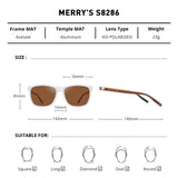 MERRY'S Unisex Polarized Aluminum Sunglasses Vintage Sun Glasses For Men/Women S8286 White Frame/Brown Lens/Brown Temples 56 Millimeters