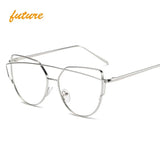 Women's Metal Reflective Flat Sunglasses