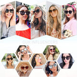 SOJOS Sunglasses Womens Trendy 2024 Classic Round Retro Vintage Shades Large Frame Sunnies SJ2067 Shiny Black