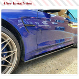 Real Carbon Fiber Side Skirts Extension Spoiler For BMW 4 Series F82 M4 Coupe 2014-2019 Carbon Rocker Plate Lip