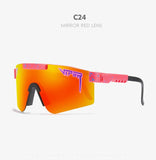 Double Wide Polarized Mirrored Lens Sunglasses with TR90 Frame and UV400 Protection