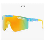 Double Wide Polarized Mirrored Lens Sunglasses with TR90 Frame and UV400 Protection
