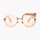 Leopard Round Frame Sunglasses