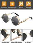 Retro Round Polarized Sunglasses Men Women Vintage Gothic Steampunk Glasses