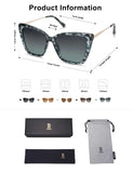 SOJOS Trendy Polarized Sunglasses For Women Retro Womens Oversized Square Cat Eye Sun Glasses UV Protection SJ2206 Blue Pattern