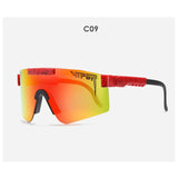 Double Wide Polarized Mirrored Lens Sunglasses with TR90 Frame and UV400 Protection
