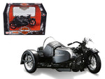 1948 Harley Davidson FL with Side Car Black 1/18 Diecast Motorcycle Model by Maisto
