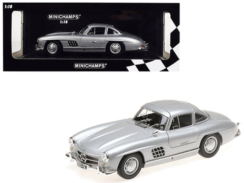 1955 Mercedes Benz 300 SL Silver Limited Edition to 600 pieces Worldwide 1/18 Diecast Model Car by Minichamps