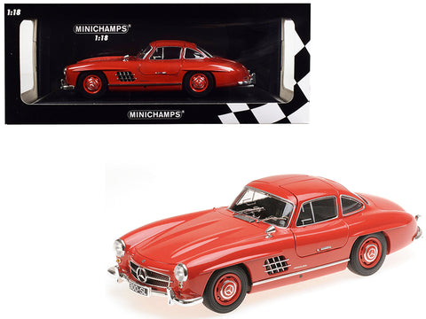 1955 Mercedes Benz 300 SL Red Limited Edition to 300 pieces Worldwide 1/18 Diecast Model Car by Minichamps