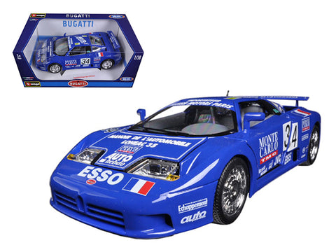 Bugatti EB 110 Blue #34 La Mini Mineria 1/18 Diecast Car Model by Bburago