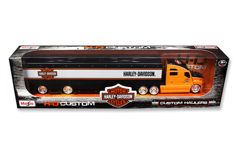 Harley Davidson Custom Hauler Trailer Orange 1/64 Diecast Model by Maisto