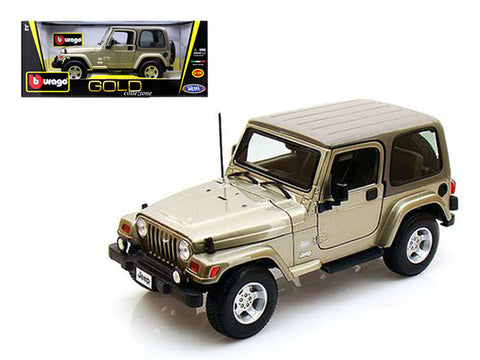 Jeep Wrangler Sahara Khaki 1/18 Diecast Car Model by Bburago