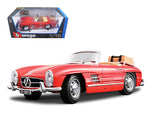 1957 Mercedes 300SL Touring Convertible Red 1/18 Diecast Model Car by Bburago