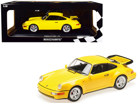 1990 Porsche 911 Turbo Yellow Limited Edition to 600 pieces Worldwide 1/18 Diecast Model Car by Minichamps