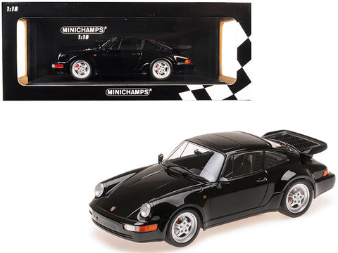 1990 Porsche 911 Turbo Black Limited Edition to 504 pieces Worldwide 1/18 Diecast Model Car by Minichamps