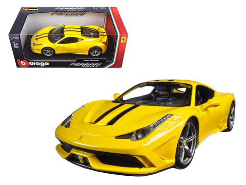 Ferrari 458 Speciale Yellow 1/18 Diecast Model Car by Bburago