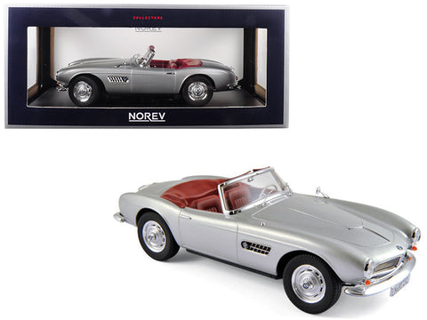 1956 BMW 507 Silver Metallic with Red Interior 1/18 Diecast Model Car by Norev