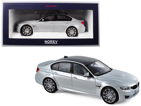 2017 BMW M3 Competition Package Silver with Black Top 1/18 Diecast Model Car by Norev