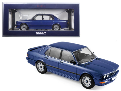 1987 BMW M535i Blue Metallic 1/18 Diecast Model Car by Norev
